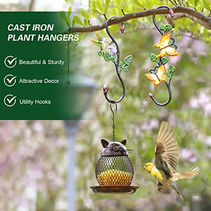 Sungmor Cast Iron Garden Hook Set, 3PCS 11 Inches S-Shaped Hook - color: Butterfly Hooks - 3pcs