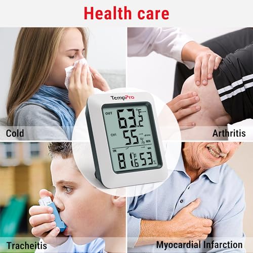 TempPro TempAir 500 FT Indoor Outdoor Thermometer Wireless with Sensor (3) - size: 3