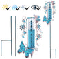 Freeze Proof Rain Gauge Outdoors Best Rated, Accurate & Easy to Read - color: Blue Copper Butterfly