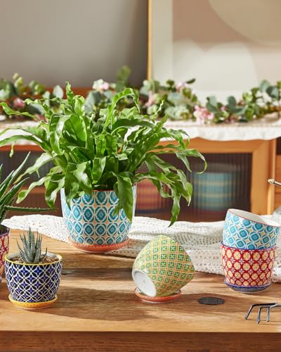 Metahom 3.8 Inch Succulent Pots, Ceramic Pots for Plants, Set of 4 - size: 3.8 inch