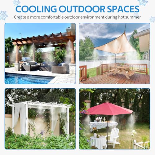 homenote Misting Cooling System, 26FT(8M) Pre-Assembled Mister Kit - size: 26FT / 8M