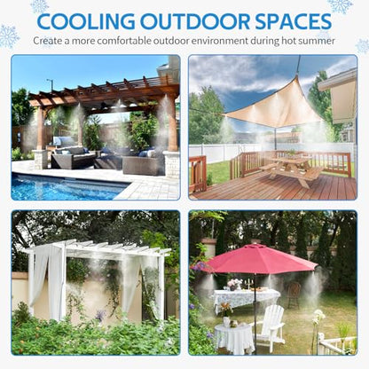 homenote Misting Cooling System, 59FT(18M) Pre-Assembled Mister Kit - size: 59FT / 18M