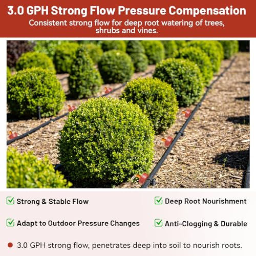 300pcs 3 GPH Pressure Compensating Drippers for Drip Irrigation - size: 3 GPH 300PCS