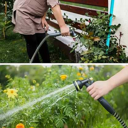 Garden Hose 50ft Triple TPE (Lightweight Kink-Free) 8-Function Nozzle | Ideal for Lawn, Car Wash & Camping