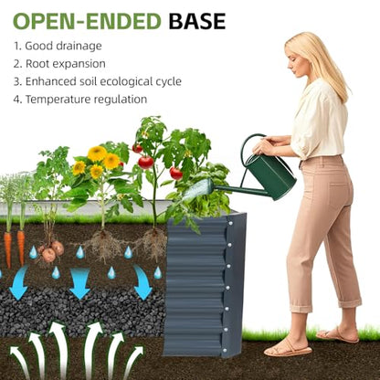 Raised Garden Bed, 6x2x1.86ft, Grey - color: Gray, size: 6×2×2FT(1pcs)