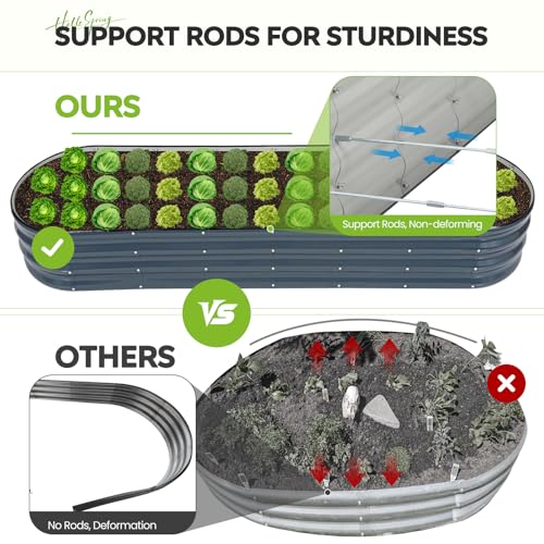 Galvanized Raised Garden Bed 2 PCS, 8x2x1ft Metal Planter Box Grey - color: Gray, size: 8x2x1ft(2pcs)