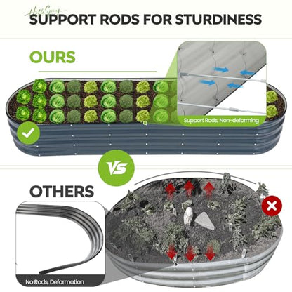 Galvanized Raised Garden Bed 2 PCS, 8x2x1ft Metal Planter Box Grey - color: Gray, size: 8x2x1ft(2pcs)