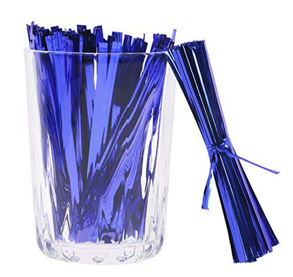 Mini Skater 800pcs 4" Metallic Twist Ties (Blue) - color: Blue