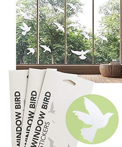 Anti Collision Window Bird Stickers Decals Glass Door Protect and Save Bird Strikes (Transparent 36 Pcs) - color: Transparent-36 Pcs