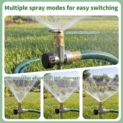 2 Pack Lawn Sprinkler with Hose, Metal Water Garden Sprinklers with Nozzle - style: Sprinkler with Hose