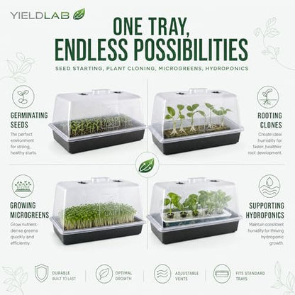 10x20 Humidity Dome with Plant Propagation Trays - 5 Pack Clone - size: 5 Trays + 5 Domes