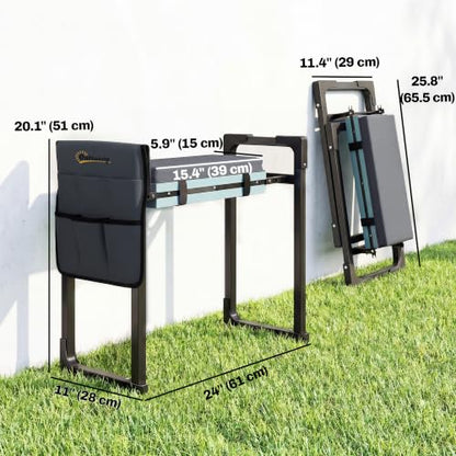 Outsunny Garden Kneeler and Seat 330lbs Heavy Duty Foldable Garden Stool