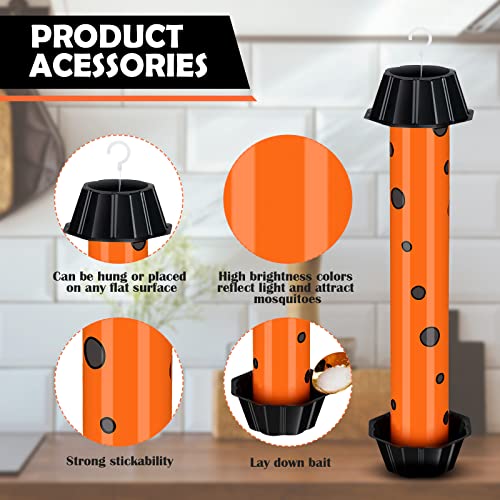 Qualirey 12 Pcs Sticky Fly Trap Indoor Outdoor with Hanging Hook - color: Orange, Black