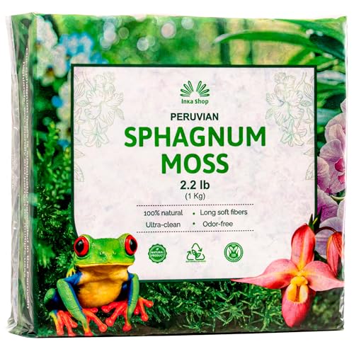 Inkashop Long Fiber Sphagnum Moss for Orchids and Carnivorous Plants 2.2lb - size: 2.2 lb