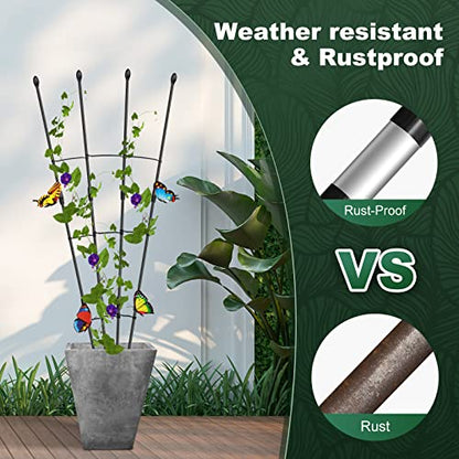 Antizz 47in Garden Trellis for Potted Climbing Plants Outdoor Indoor - color: 2 Packs