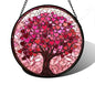 Pink Love Tree Stained Glass Window Hanging Suncatcher Gift for Women 6.3" - color: Green, size: 6.3x6.3 IN
