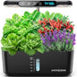 Ahopegarden Hydroponics Growing System: 10 Pods Temp ＆ Humidity Display - color: Black, size: 10 pods