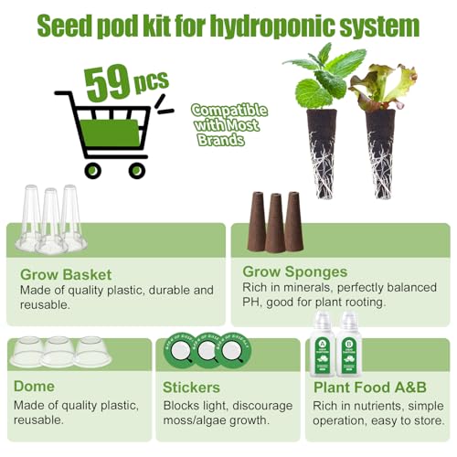 Hydroponic Seed Pod Kit, 12-Pod Indoor Garden Refill Set with Seeds