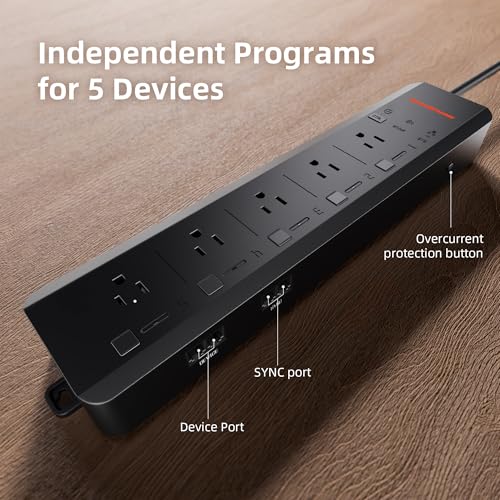 Spider Farmer GGS AC5 Power Strip Kits 5 AC APP-Based Controls Outlets - size: 5 Outlets