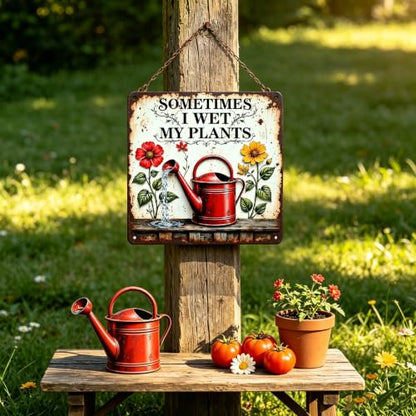 Funny Garden Signs Sometimes I Wet My Plants Sign 8x8 inch - color: TPH377-US