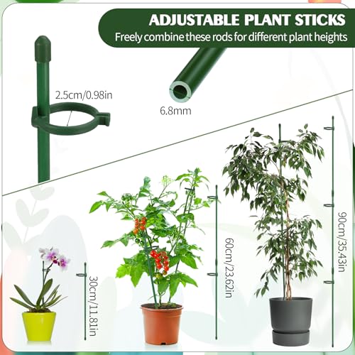 30 Pcs 12 in Adjustable Plant Sticks Green