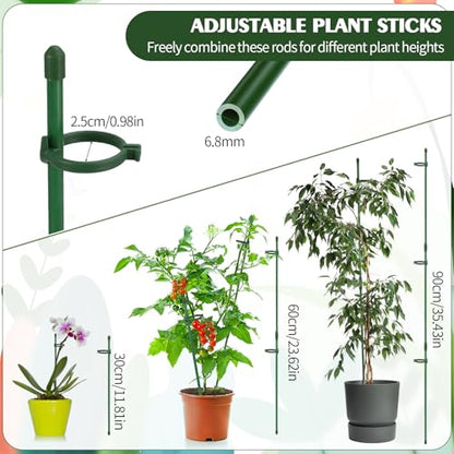30 Pcs 12 in Adjustable Plant Sticks Green