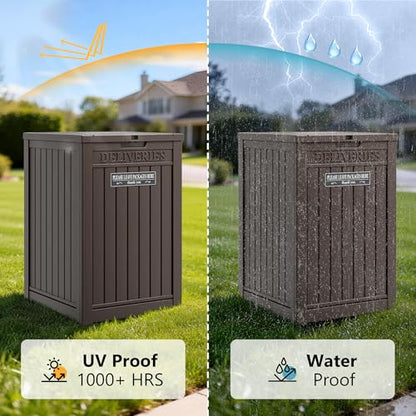 Package Delivery Box for Outside, Brown - color: Brown
