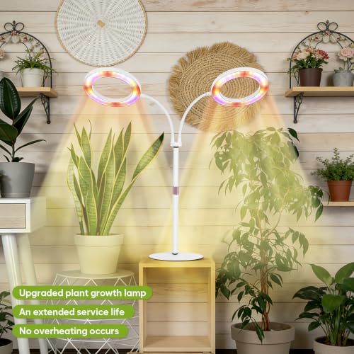 Grow Lights for Indoor Plants Full Spectrum, 2-Head LED Plant Light, White - size: White-23inch