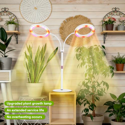 Grow Lights for Indoor Plants Full Spectrum, 2-Head LED Plant Light, White - size: White-23inch