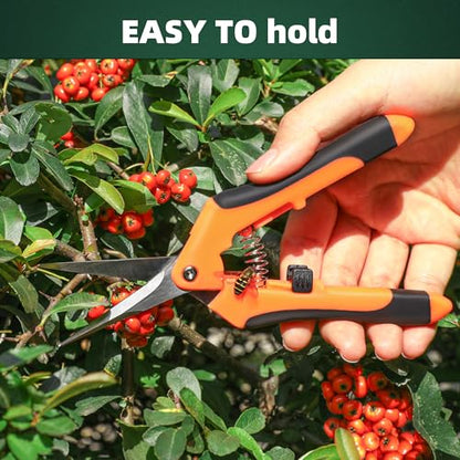 EWPJDK 3 Pack Garden Pruning Shears Scissors Clippers (Orange) - style: Orange