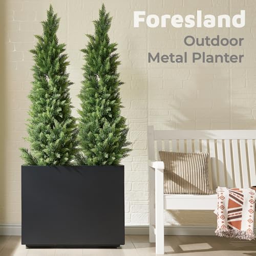 Tall Divider Metal Planter Box 36Wx11Dx30H, Quick 5-Min Assembly - size: 36Wx11Dx30H