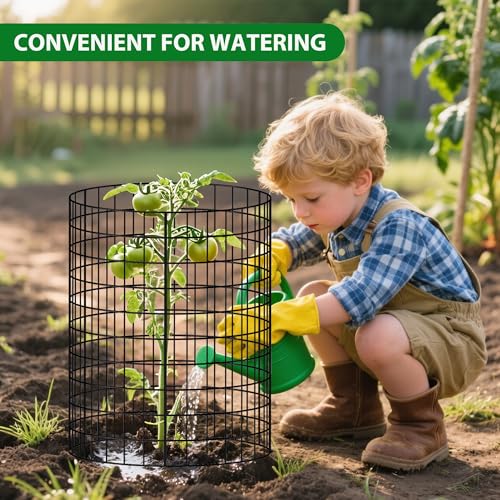 30 Pcs Wire Plant Protector Cages,11.8"x12" w/ Zip Ties & U Stakes