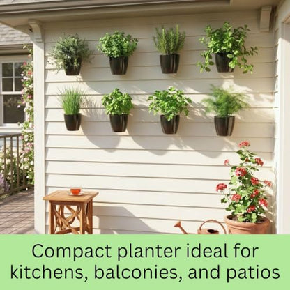 LaLaGreen Indoor Wall Planters (5in, 10 Pack) Self Watering Hanging Pots - size: 5" (12.5 cm)