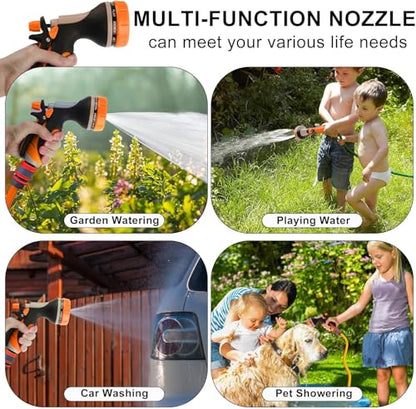 Garden Hose Nozzles with 10 Spray Patterns Sprayer Water Hose Nozzle Spray - color: Orange