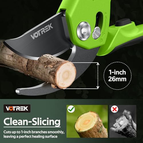 Pruning Shears, Patented Stepless Handle Opening for All Hand Size - color: Green