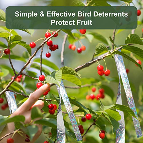 4 Pack Bird Reflective Scare Tapes, 1048ft Dual-Sided Pigeon Scare Tapes