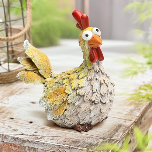 Outdoor Farmhouse Funny Chicken Statues Garden Cute Hen Decorations - color: Chicken
