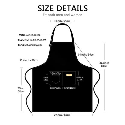 Apron for Women with Pockets, Initail Gardening Apron with Adjustable Straps, Large Pockets & Cross Back Design - color: Bk-a