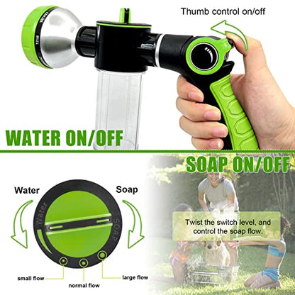 Upgraded Dog Wash Hose Attachment, 8-in-1 Sprayer Mode Garden Hose Nozzle