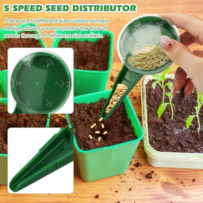 Seed Planter Kit Mini Dispenser Sower Dibber Widger 7pc Set