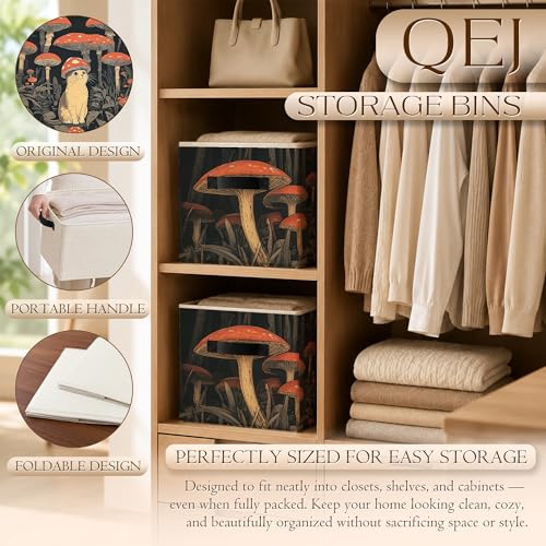 Cat Storage Basket Bin, Cat Lover Gifts - color: Mushroom cat