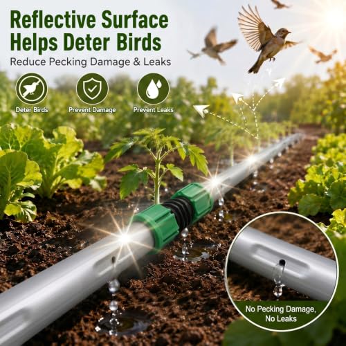 Tondiamo 500 ft 5/8" Drip Tape Irrigation Kit 16 Mil 6" Spacing, Blue - color: Blue