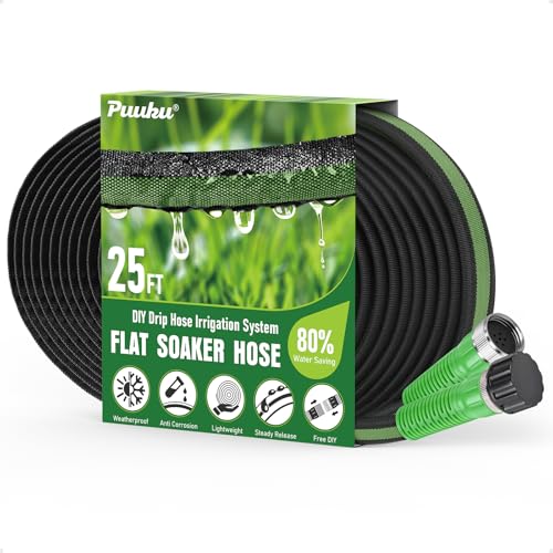 Flat Soaker Hose 25ft for Garden and Lawns - size: 25FT