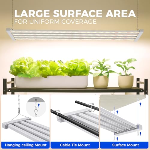 Barrina TX-L84 4FT LED Grow Light, 84W, 4 Panels Wider Coverage, High PPFD - color: GrowForce Spectrum, size: 4FT-1 Pack