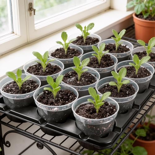 homenote 5 Pack Reusable 12 Cell Seed Starter Trays for 4 Inch Nursery Pots - size: 4 Inch, style: 5 Pack Seed Starter Tray