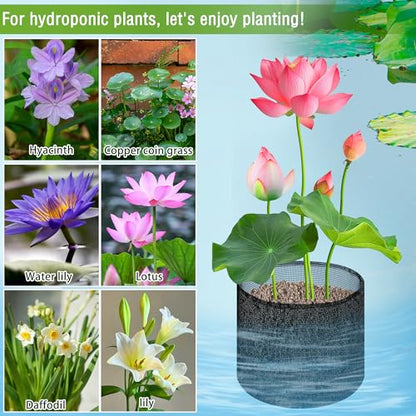 4 Pcs Aquatic Pond Planting Bags, Reusable Mesh Water Garden Pond Plant Pot - color: Black, size: Round