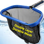 FEED GARDEN Pool Leaf Rake Pool Skimmer Nets for Cleaning with Double-Layer Deep Big Bag,17.5" L x 11" W Heavy Duty Aluminum Frame & Handle Rake(Pole Not Included) - size: 17.5" x 11" Pool Rake