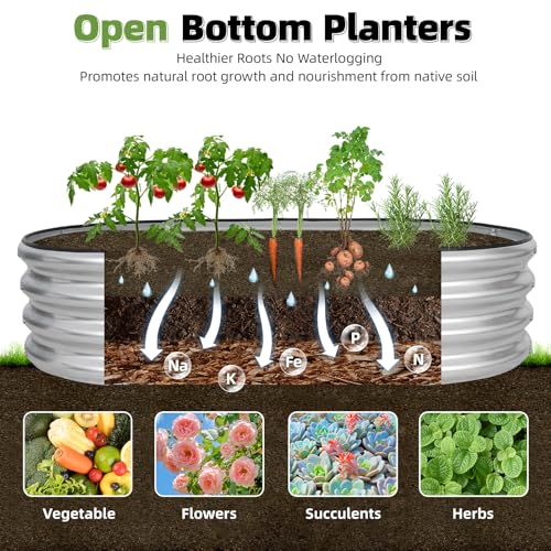 G GOOD GAIN 2Pcs Raised Garden Beds Galvanized, Planter Boxes Kit, Oliver - color: Silver, size: 4×2×1ft (2 Pack)