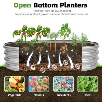 G GOOD GAIN 2Pcs Raised Garden Beds Galvanized, Planter Boxes Kit, Oliver - color: Silver, size: 4×2×1ft (2 Pack)