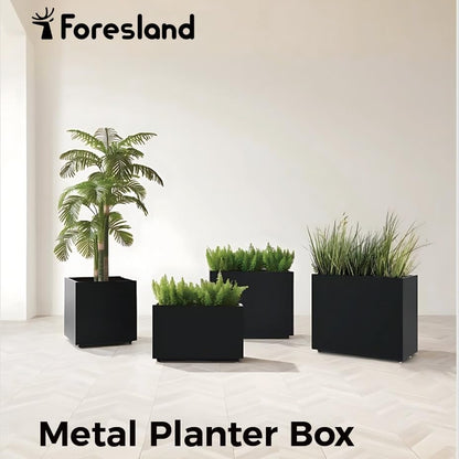 Metal Divider Planter, 30W x 11D x 24H, Black - color: Black, size: 30Wx11Dx24H